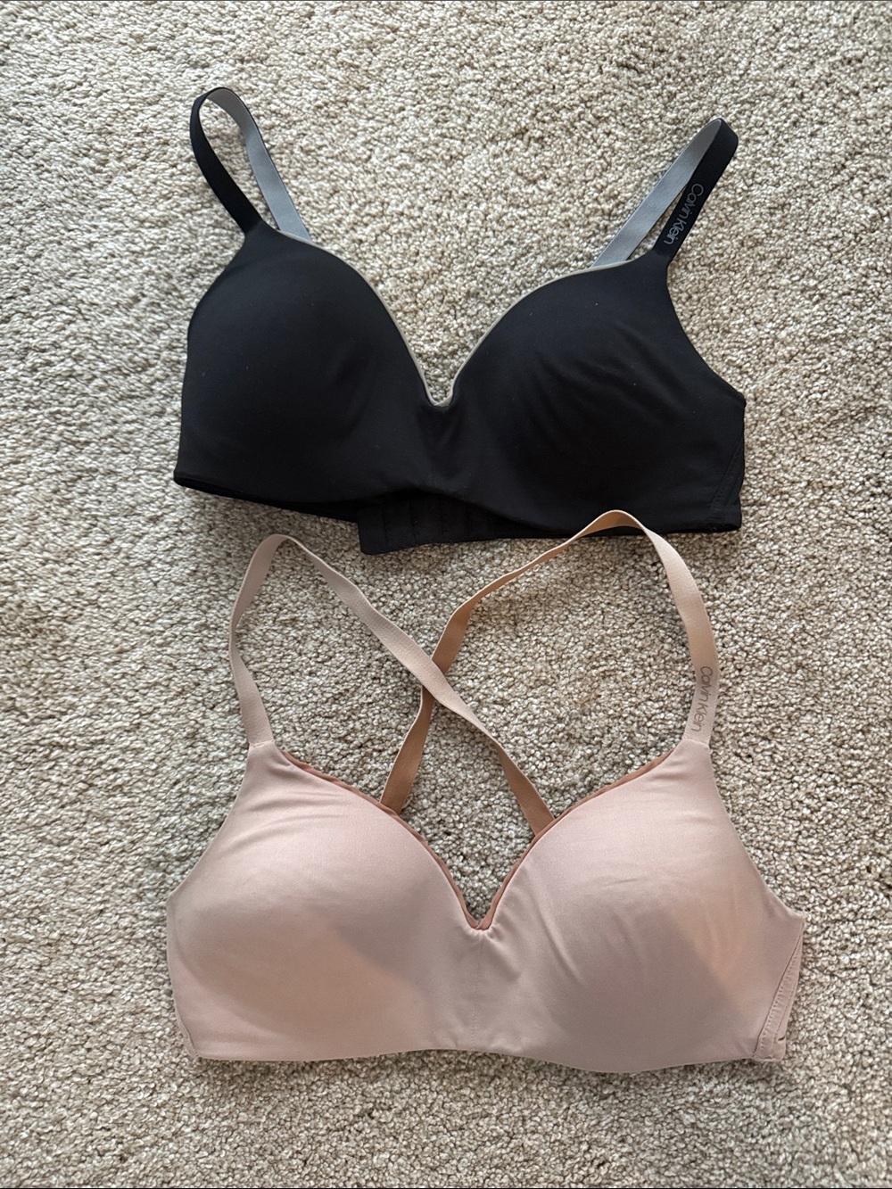 Calvin Klein Black & Nude Wireless Smooth T-Shirt Bras Duo